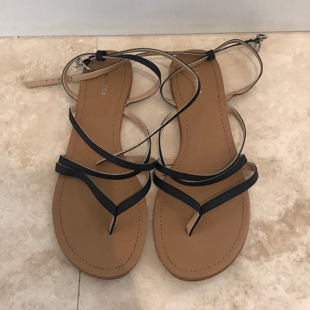 Express black strap he sandals size 9